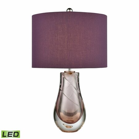 ELK SIGNATURE Dusty Rose 22'' High 1-Light Table Lamp - Purple - Includes LED Bulb D4559-LED